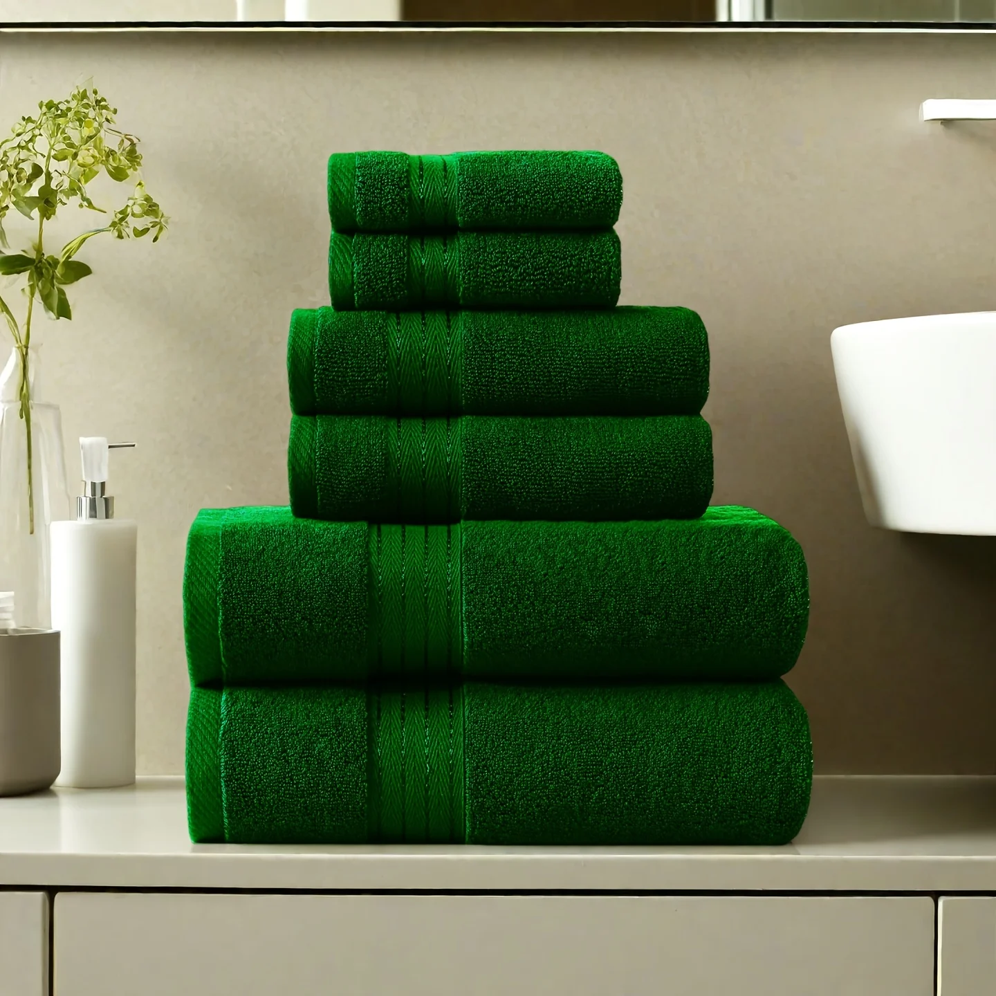 Bath Towel Set for Bathroom Thick Soft Absorbent Durable 650 GSM Towel Sets of 6, 2 Large Bath Towels, 2 Hand Towels, 2
Bath Towel Set for Bathroom Thick Soft Absorbent Durable 650 GSM Towel Sets of 6, 2 Large Bath Towels, 2 Hand Towels, 2