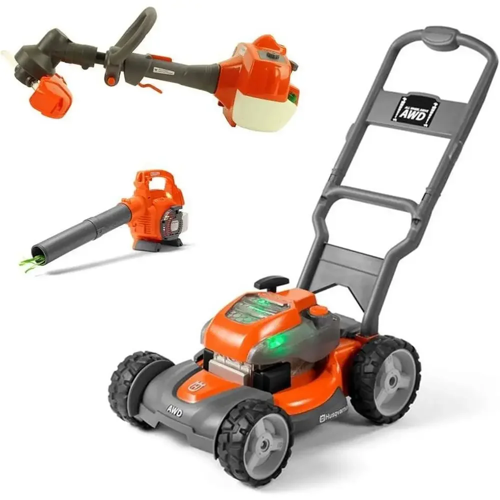 Husqvarna Kids Battery Operated Toy Leaf Blower + Weed Eater + Lawn Mower w/ Sound
Husqvarna Kids Battery Operated Toy Leaf Blower + Weed Eater + Lawn Mower w/ Sound