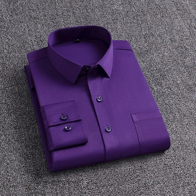 Casual Long Sleeve Men's Shirt with Pocket Four-way Elastic Non-iron Business Pure Color Business Travel Clothing
Casual Long Sleeve Men's Shirt with Pocket Four-way Elastic Non-iron Business Pure Color Business Travel Clothing