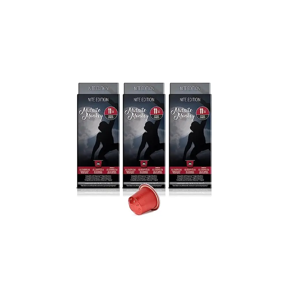 Midnite Monkey 120Ct For Original Hine Compatible Pods | Aluminum Coffee Sules I Like Dharkan Espresso I Fully Compatible
Midnite Monkey 120Ct For Original Hine Compatible Pods | Aluminum Coffee Sules I Like Dharkan Espresso I Fully Compatible