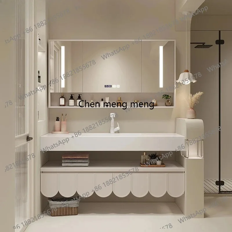 Modern 120cm Rock Slab Integrated Sink Bathroom Vanity Wall Mounted Designer Stone Plate Furniture Bathroom Cabinet Combination
Modern 120cm Rock Slab Integrated Sink Bathroom Vanity Wall Mounted Designer Stone Plate Furniture Bathroom Cabinet Combination