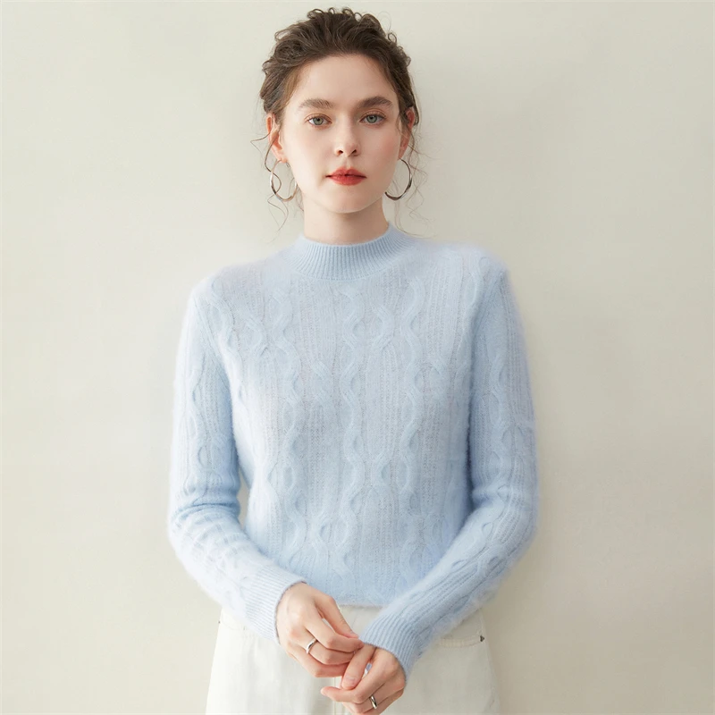 MEELEX New Chic Autumn Winter Woman Soft Thick Warm Cable Knitted Pullover Sweater Elegant O-neck Women 100% Cashmere Sweater
MEELEX New Chic Autumn Winter Woman Soft Thick Warm Cable Knitted Pullover Sweater Elegant O-neck Women 100% Cashmere Sweater