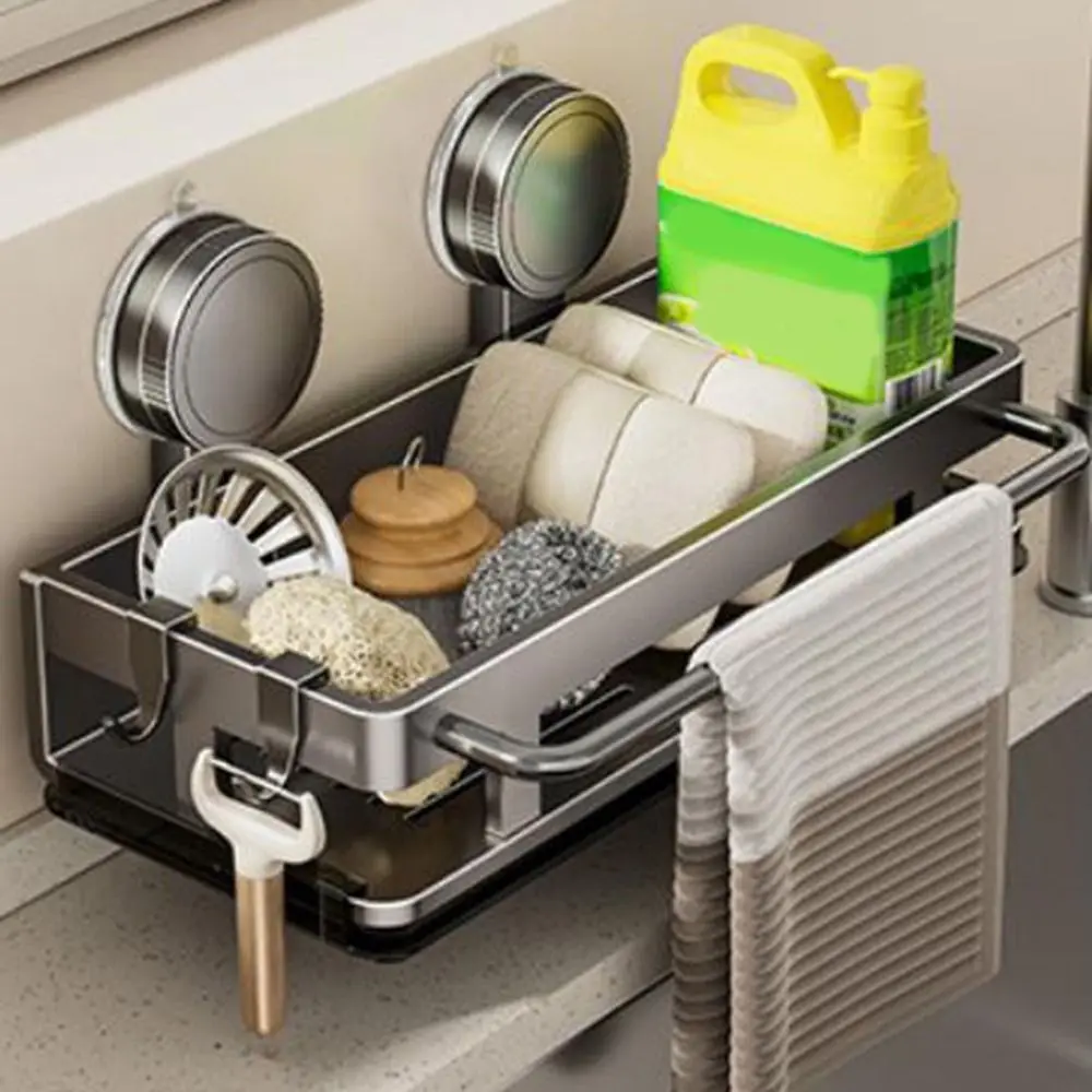 Space Aluminum Suction Cup Dish Sponge Holder Punch Free Wall Mounted Rag Drainage Rack Waterproof with Water Tray
Space Aluminum Suction Cup Dish Sponge Holder Punch Free Wall Mounted Rag Drainage Rack Waterproof with Water Tray
