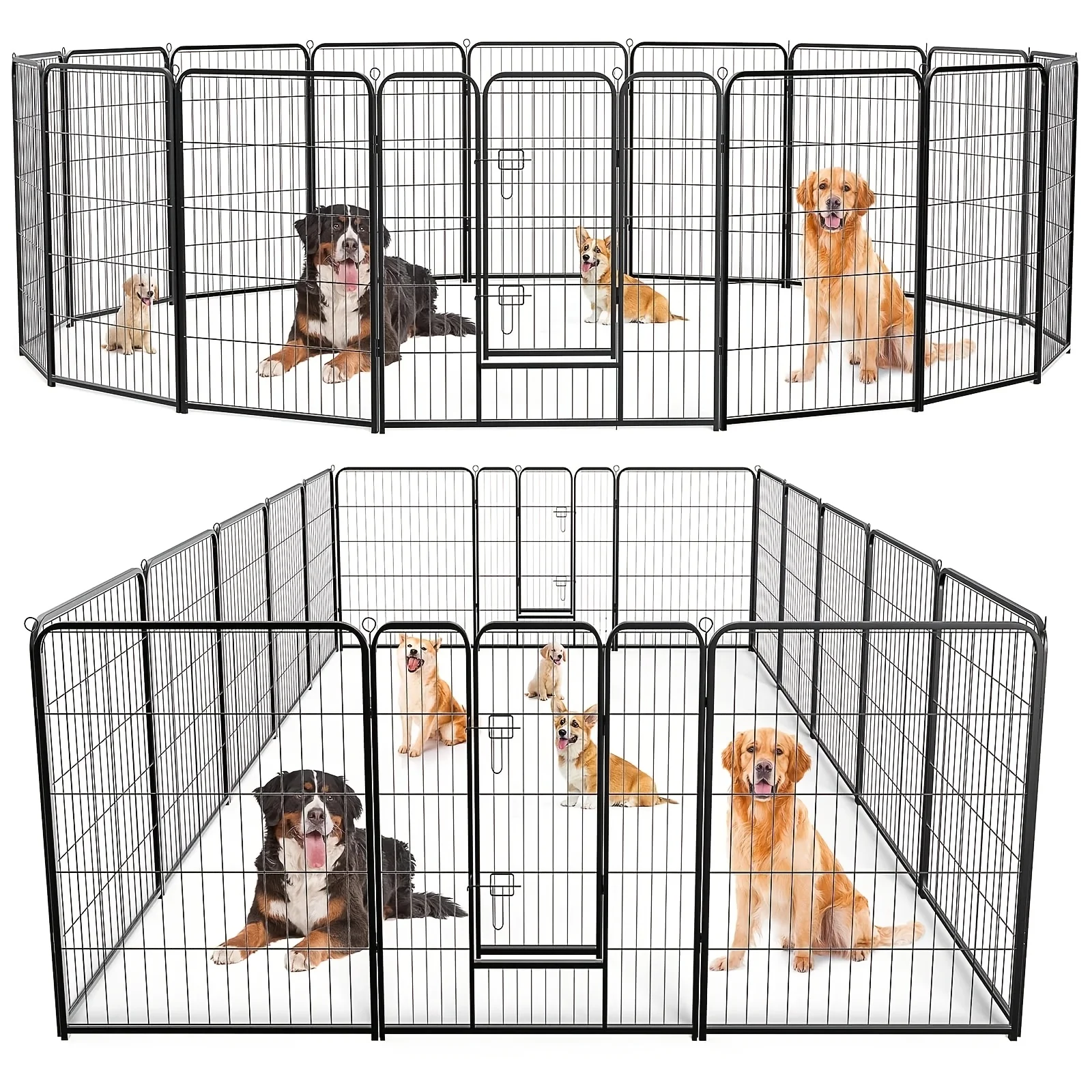 Dog Playpen Indoor, Metal 40 Inch 8 Panels Foldable Pet Fence with Door, Outdoor Small Medium Large Dog Puppy Portable Exercise Play Pen for RV Camping, Trips, Play Yard
Dog Playpen Indoor, Metal 40 Inch 8 Panels Foldable Pet Fence with Door, Outdoor Small Medium Large Dog Puppy Portable Exercise Play Pen for RV Camping, Trips, Play Yard