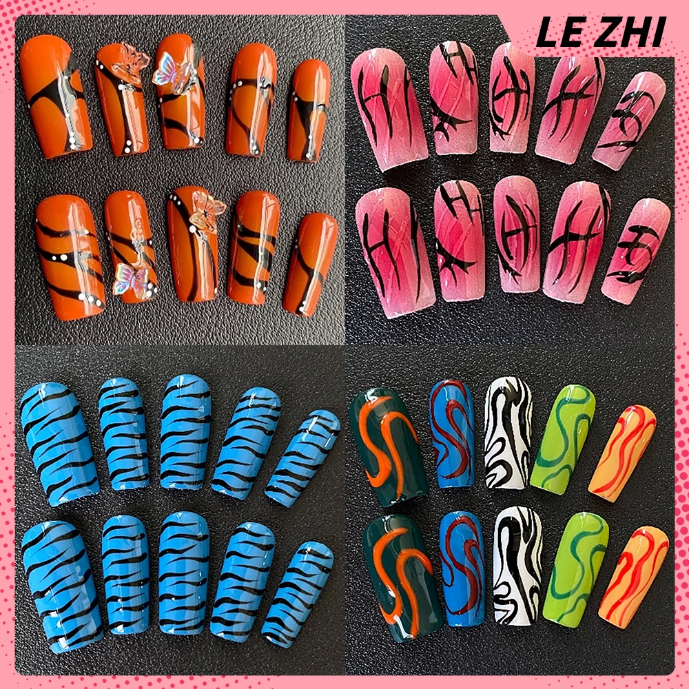 10Pcs Long Coffin Almond Reusable Handmade Nail Party Sticker Spicy Girl Hand-Drawn Line Butterfly Diamond Full Cover Fake Nail
10Pcs Long Coffin Almond Reusable Handmade Nail Party Sticker Spicy Girl Hand-Drawn Line Butterfly Diamond Full Cover Fake Nail