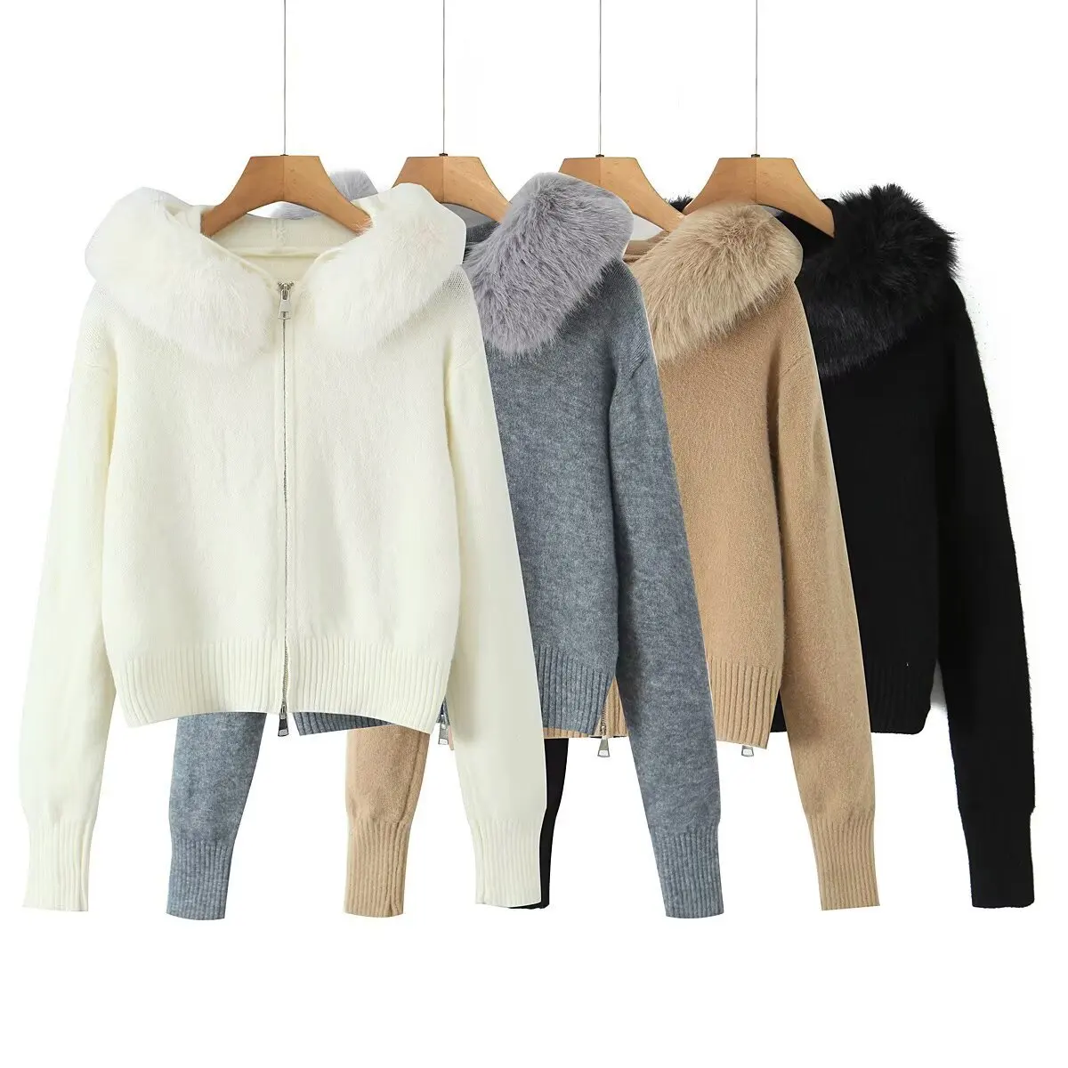 Cross-border autumn and winter new hooded large fur collar hooded fashionable loose sweater lazy style high-end cardigan
Cross-border autumn and winter new hooded large fur collar hooded fashionable loose sweater lazy style high-end cardigan