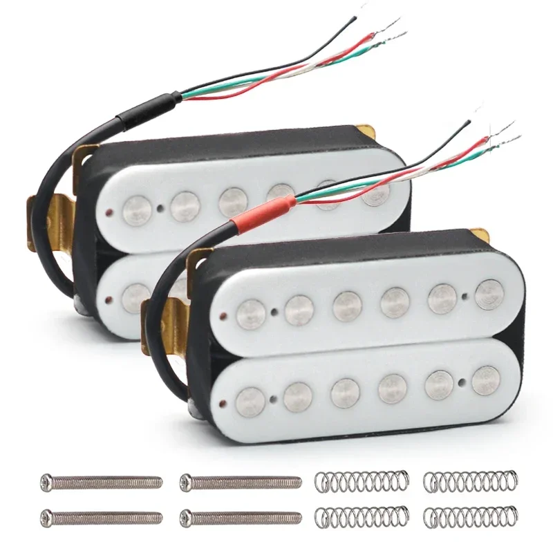 Dual Coil Guitar Humbucker Pickup 6.3mm Big Pole Piece Electric Guitar Pickup with 4 Conduct Cable/Coil Splitting Black/White
Dual Coil Guitar Humbucker Pickup 6.3mm Big Pole Piece Electric Guitar Pickup with 4 Conduct Cable/Coil Splitting Black/White