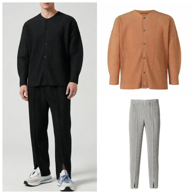 Miyake Pleated Pants Suit Men 2026 Summer Solid Shirt+Front Slit Straight Pants 2-Piece Set Business Commuting Versatile Casual
Miyake Pleated Pants Suit Men 2026 Summer Solid Shirt+Front Slit Straight Pants 2-Piece Set Business Commuting Versatile Casual