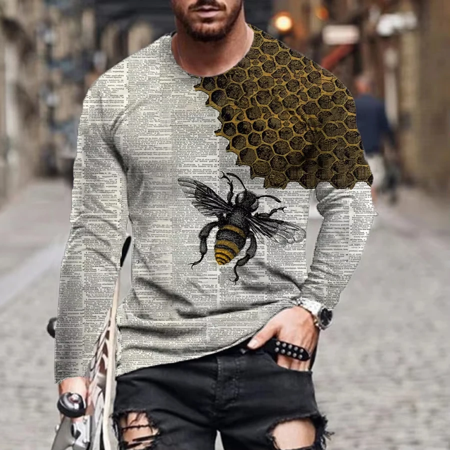 Carliuon Bee Retro 3d Print Summer Men's O-Neck T-shirt Casual Long Sleeve Overzed T Shirt Fashoiion Pullover Trend Men Clotlkj
Carliuon Bee Retro 3d Print Summer Men's O-Neck T-shirt Casual Long Sleeve Overzed T Shirt Fashoiion Pullover Trend Men Clotlkj