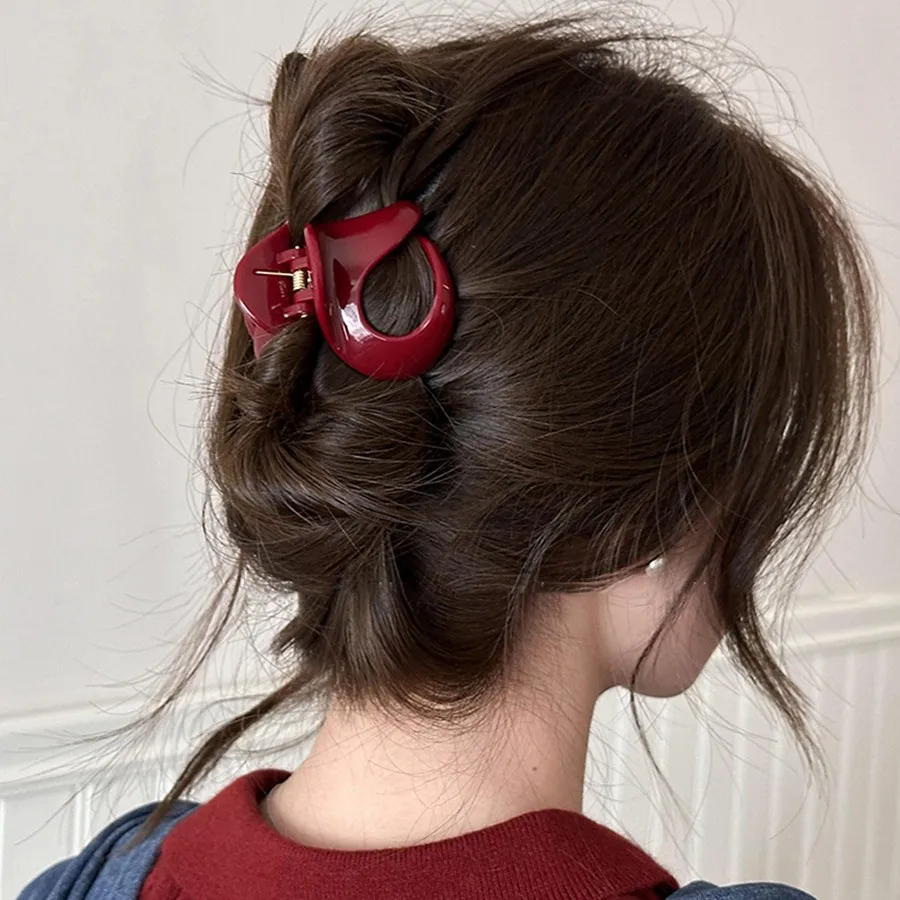 Half Up Hair Shark Clip Anke Red Simple High Quality Elegant for Back of Head Ponytail Women Office Party
Half Up Hair Shark Clip Anke Red Simple High Quality Elegant for Back of Head Ponytail Women Office Party