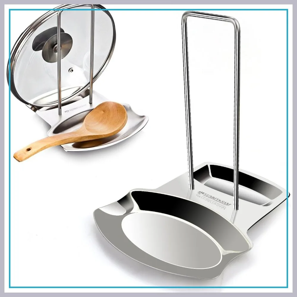 Stainless Steel Pot Lid Holder and Spoon Rest, Multifunctional Kitchen Utensil Rack for Stove Organizer, Silver
Stainless Steel Pot Lid Holder and Spoon Rest, Multifunctional Kitchen Utensil Rack for Stove Organizer, Silver