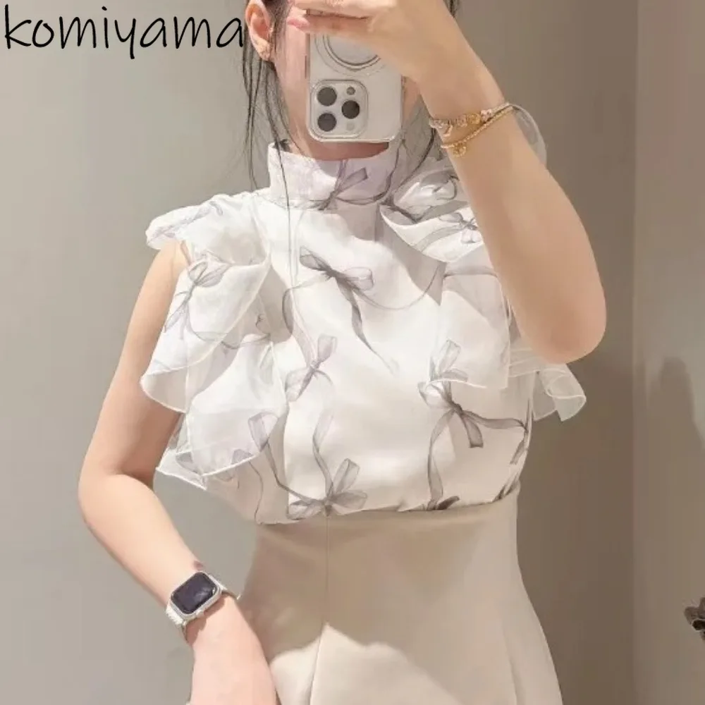 Ruffles Flying Sleeve Ropa Bow Print 2025 Shirts & Blouses mock neck Blusas Mujer Summer New Woman Clothing fresh Camisas
Ruffles Flying Sleeve Ropa Bow Print 2025 Shirts & Blouses mock neck Blusas Mujer Summer New Woman Clothing fresh Camisas