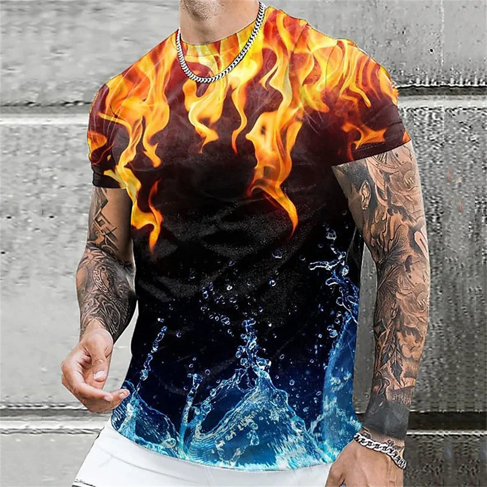 T-Shirt For Men 3D Flame Printed Fashion Gradient Harajuku Short Sleeve Tops Leisure Round Neck Oversized T-Shirt Trend Clothing
T-Shirt For Men 3D Flame Printed Fashion Gradient Harajuku Short Sleeve Tops Leisure Round Neck Oversized T-Shirt Trend Clothing