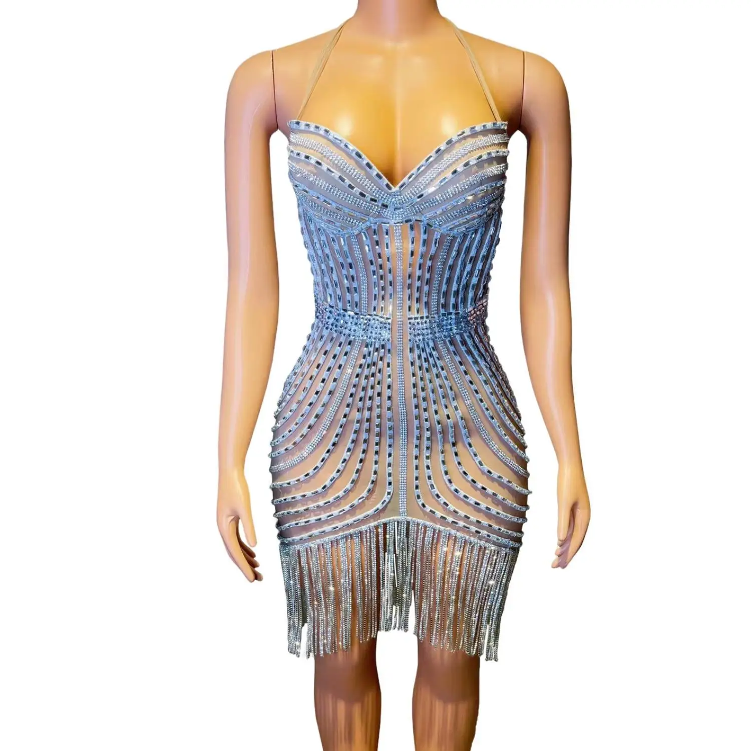 Sexy See Through Glitter Women Birthday Party Gowns Sparkly Beaded Tassel Dresses Black Girls Short Prom Dress 2024 Bingdiantiao
Sexy See Through Glitter Women Birthday Party Gowns Sparkly Beaded Tassel Dresses Black Girls Short Prom Dress 2024 Bingdiantiao