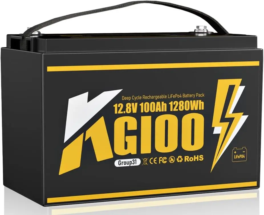 12V 100Ah LiFePO4 Battery,BCI Group 31 Lithium Battery with Built-in 100A BMS,15000 Cycles Lithium Iron Phosphate Battery Perfec
12V 100Ah LiFePO4 Battery,BCI Group 31 Lithium Battery with Built-in 100A BMS,15000 Cycles Lithium Iron Phosphate Battery Perfec
