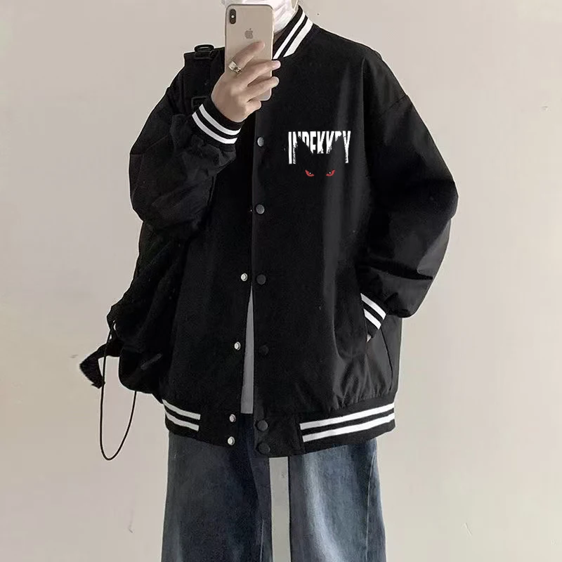 Oversize Baseball Jaet ex Loose Fit Demon Print Trendy Outerwear Spring Autumn Winter Youth Culture Polyester Jaet
Oversize Baseball Jaet ex Loose Fit Demon Print Trendy Outerwear Spring Autumn Winter Youth Culture Polyester Jaet