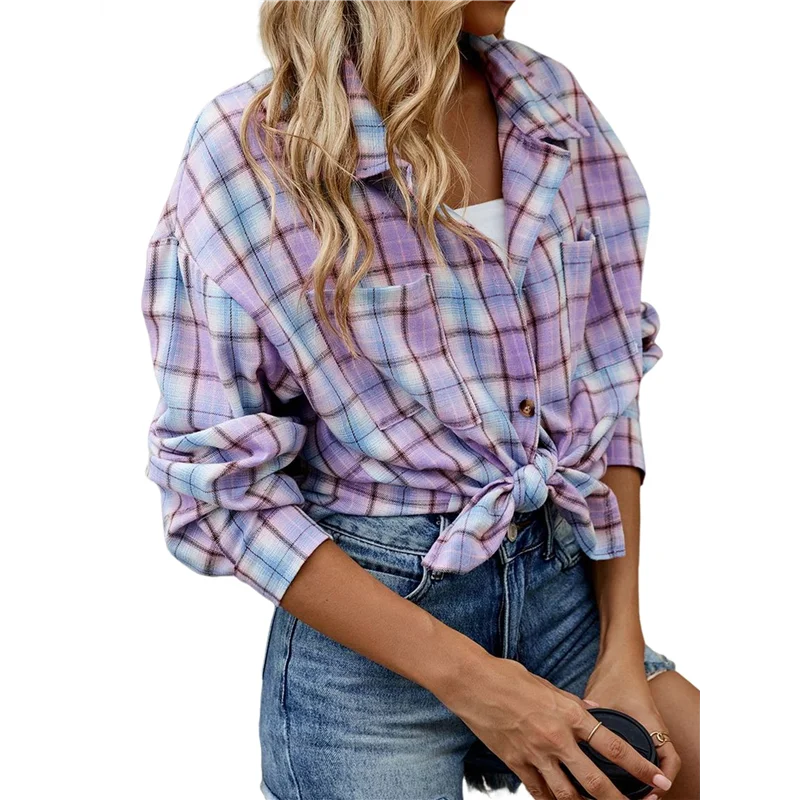 ABRT-Womens Button Down Flannel Shirts Long Sleeve Plaid Shackets Business Casual Blouse Top
ABRT-Womens Button Down Flannel Shirts Long Sleeve Plaid Shackets Business Casual Blouse Top