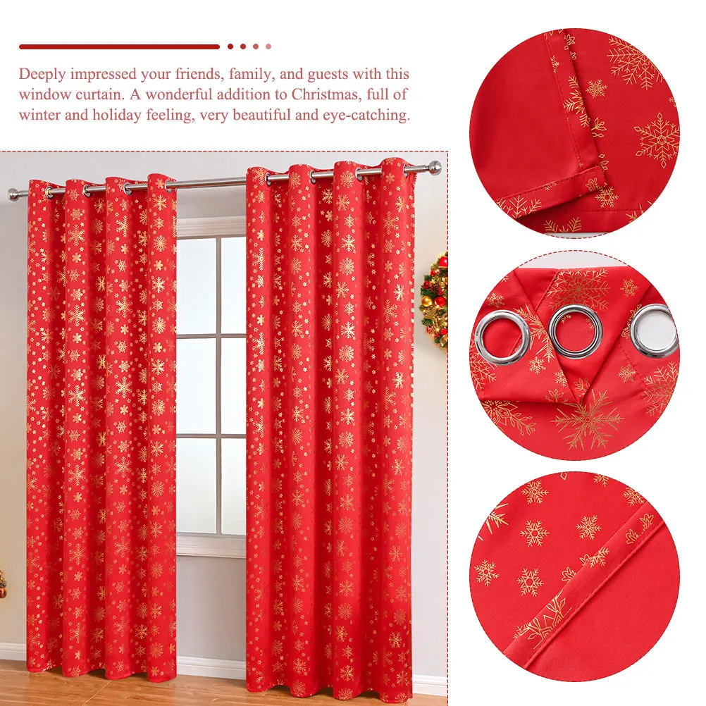Winter Thermal Drapes Blackout and Heat Insulation Curtains Window Living Room Decorate Red Snowflake Shaped Christmas
Winter Thermal Drapes Blackout and Heat Insulation Curtains Window Living Room Decorate Red Snowflake Shaped Christmas