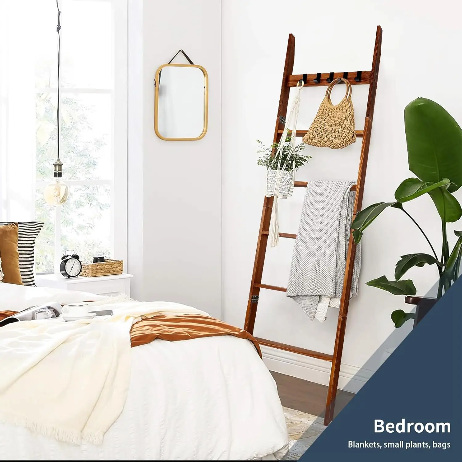 Wooden Blanket Ladder With Removable Hooks, 6-Tier 5.66 Ft (68 Inch) Rustic Blanket Rack, Blanket Ladders For Living Room &
Wooden Blanket Ladder With Removable Hooks, 6-Tier 5.66 Ft (68 Inch) Rustic Blanket Rack, Blanket Ladders For Living Room &