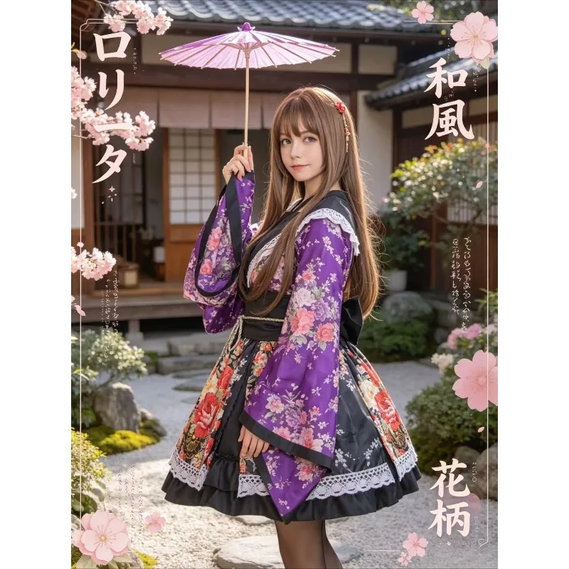 Purple S-XL Women Lolita Dress Set, Kimono Maid Outfit, Anime Cosplay Costume for Role Play, Stage Dance & Home Dance Wear
Purple S-XL Women Lolita Dress Set, Kimono Maid Outfit, Anime Cosplay Costume for Role Play, Stage Dance & Home Dance Wear