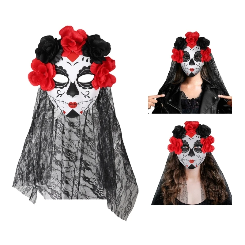 Scary Day of the Dead Mask Punk Women Masquerade Halloween Prom Party Face Decor
Scary Day of the Dead Mask Punk Women Masquerade Halloween Prom Party Face Decor