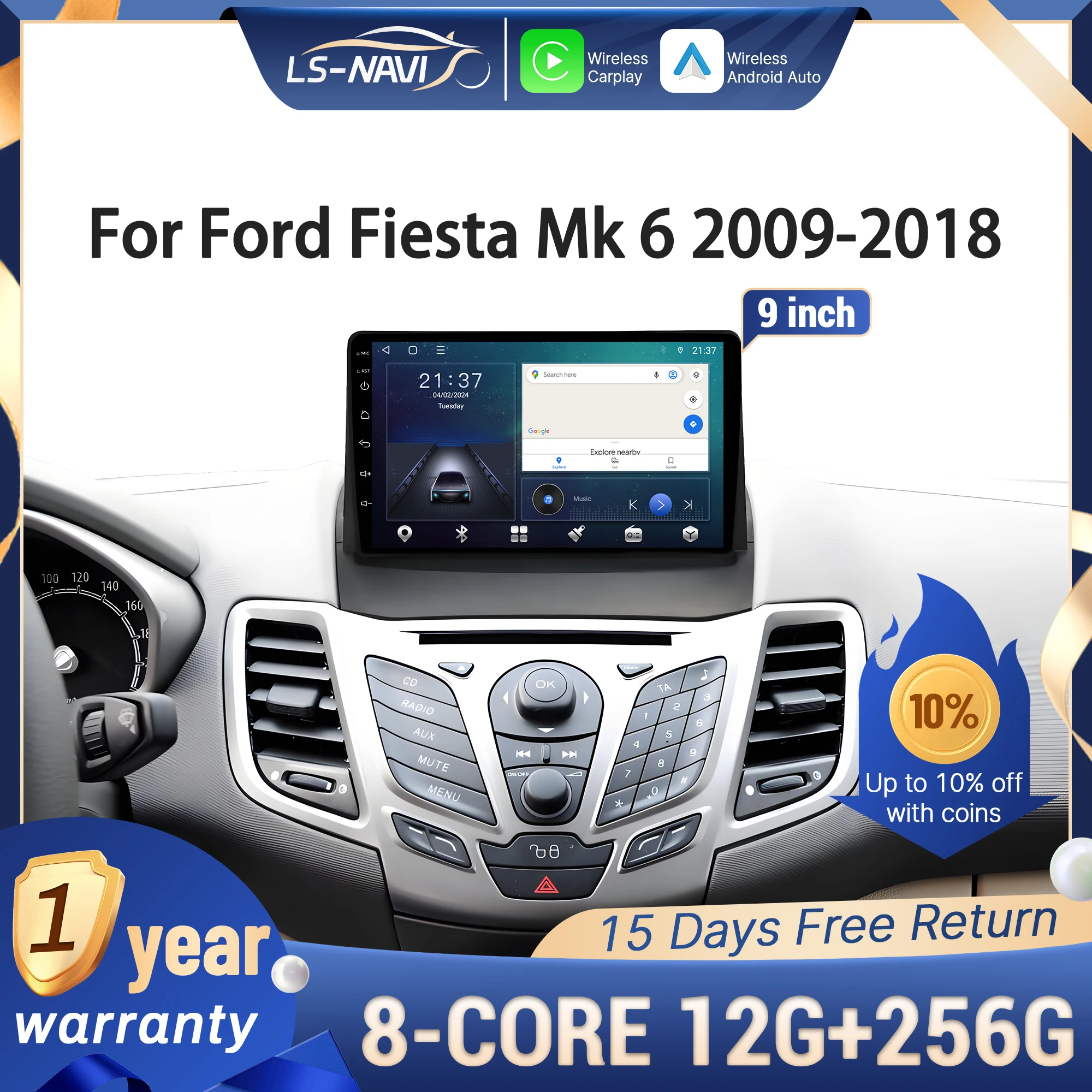 Android 14 для Ford Fiesta Mk 6 2009-2018 автомобильный радиоприемник мультимедийная навигация GPS беспроводной CarPlay 2K QLED экран
Android 14 для Ford Fiesta Mk 6 2009-2018 автомобильный радиоприемник мультимедийная навигация GPS беспроводной CarPlay 2K QLED экран