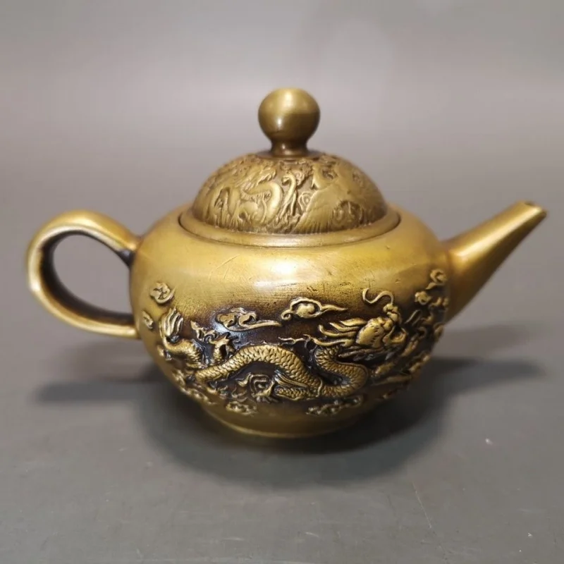 Antique Vintage Pure Copper Teapot Dragon and Phoenix Auspicious Small Copper Teapot Dragon Flying Phoenix Dancing Wine Pot Copp
Antique Vintage Pure Copper Teapot Dragon and Phoenix Auspicious Small Copper Teapot Dragon Flying Phoenix Dancing Wine Pot Copp