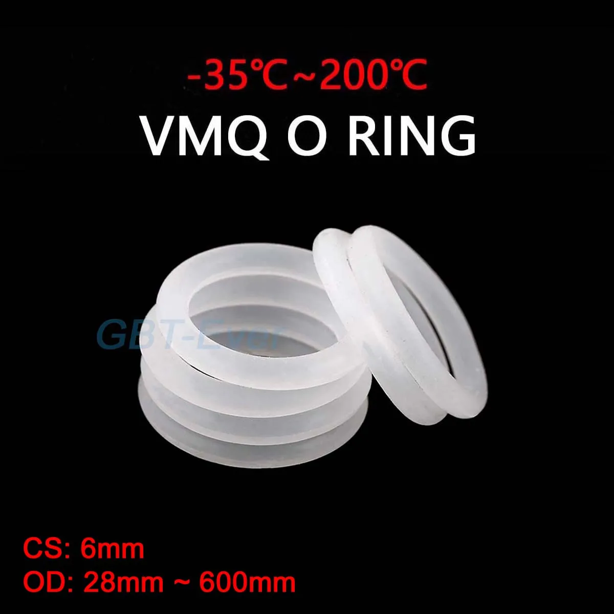 VMQ White Silicone O-Ring Gasket CS 6mm OD 28mm ~ 600mm Silicon O Ring Washer Food Grade Sealing Ring Waterproof & Insulated
VMQ White Silicone O-Ring Gasket CS 6mm OD 28mm ~ 600mm Silicon O Ring Washer Food Grade Sealing Ring Waterproof & Insulated