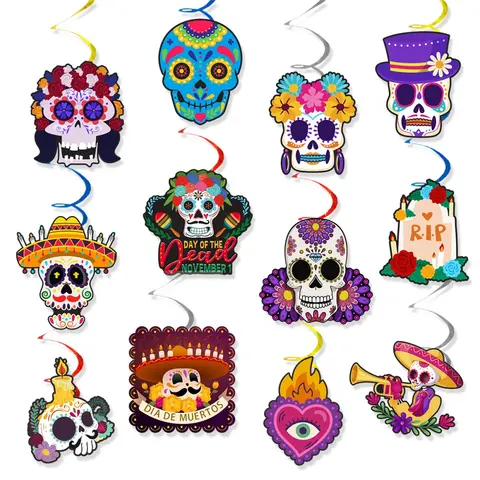 6/12PC Tag der Toten Skelett Spiralkäfig für Halloween Geist Festival Tag der Toten Streich Horror Party Party DIY Dekoration