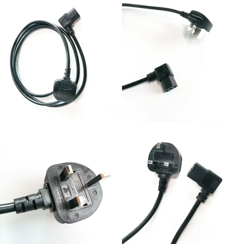 VDE Standard H05VV-F 1.5mm2 UK Plug to Right Angle C13 IEC Female CEE Male 13A Computer Power Cord
VDE Standard H05VV-F 1.5mm2 UK Plug to Right Angle C13 IEC Female CEE Male 13A Computer Power Cord