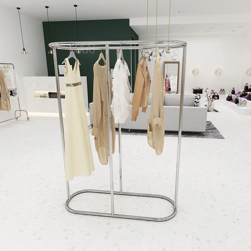 Clothing store display rack Simple hanger Stainless steel brushed silver oval floor-to-ceiling hanger display rack
Clothing store display rack Simple hanger Stainless steel brushed silver oval floor-to-ceiling hanger display rack