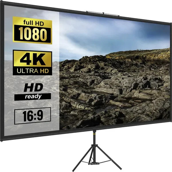 Проекционный экран на треноге с подставкой, 110 дюймов, 16:9, 4K HD, без складок, регулируемая высота
Проекционный экран на треноге с подставкой, 110 дюймов, 16:9, 4K HD, без складок, регулируемая высота