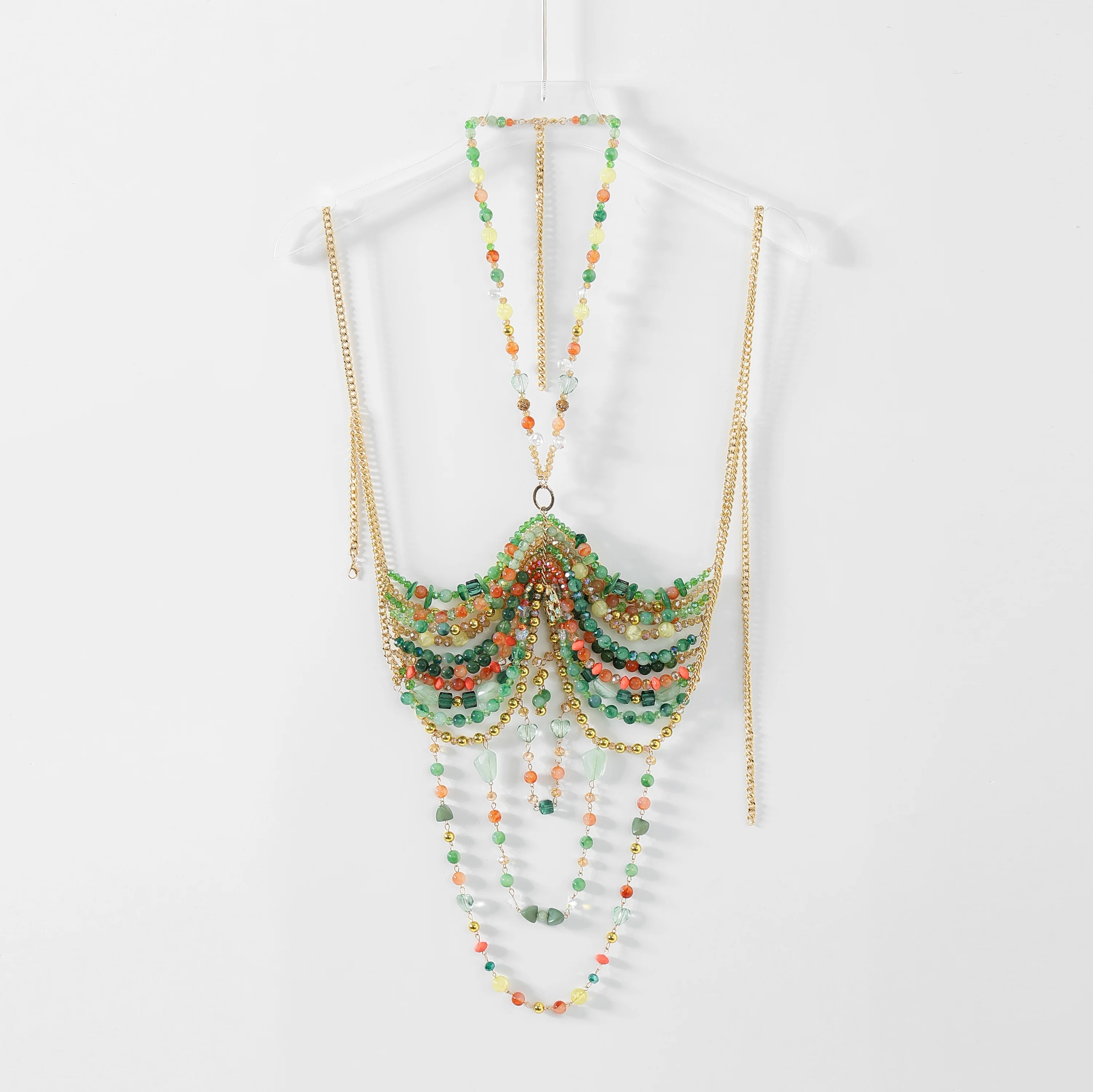 Fashionable And Casual European And American New Beaded Hot Girl Body Chain Hanging Neck, Chain Tassel Top, Bikini Beaded Bra
Fashionable And Casual European And American New Beaded Hot Girl Body Chain Hanging Neck, Chain Tassel Top, Bikini Beaded Bra