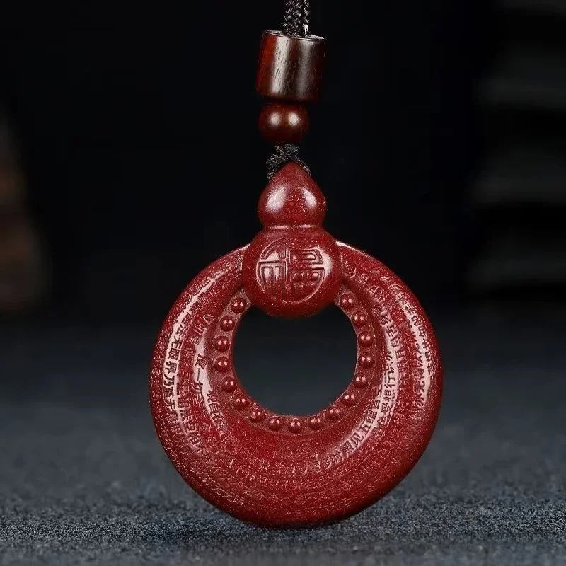 Double Sided Cinnabar Handcarved Buddhist scriptures Men's and Women's Pendant High Content Natural Cinnabar Retro Necklace
Double Sided Cinnabar Handcarved Buddhist scriptures Men's and Women's Pendant High Content Natural Cinnabar Retro Necklace