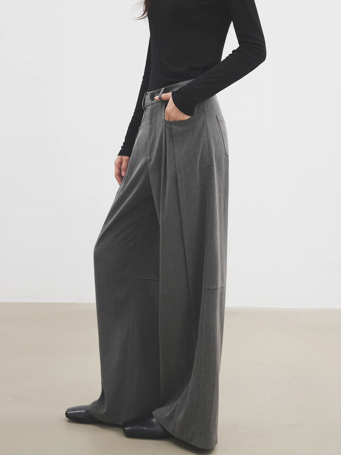 Annata High Waist Double Pleat Wide Leg Pants Women's Straight Leg Suit Pants Long Casual Trousers Polyester Fiber
Annata High Waist Double Pleat Wide Leg Pants Women's Straight Leg Suit Pants Long Casual Trousers Polyester Fiber