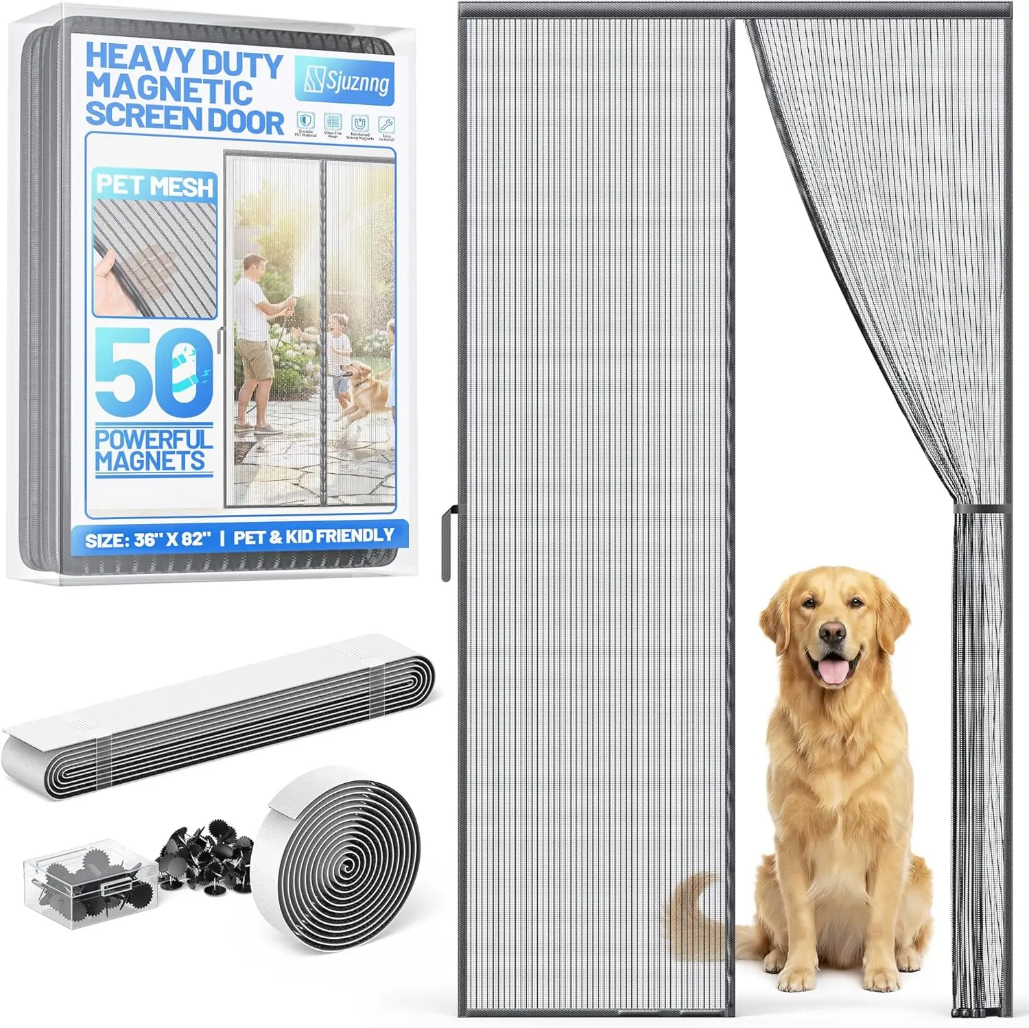 Magnetic Screen Door Mesh, Auto-Sealing Hand-Free Net with 50 Magnets, PET Fine Mesh Keeps Bugs Out, Fits 34"x80" Front Door
Magnetic Screen Door Mesh, Auto-Sealing Hand-Free Net with 50 Magnets, PET Fine Mesh Keeps Bugs Out, Fits 34"x80" Front Door