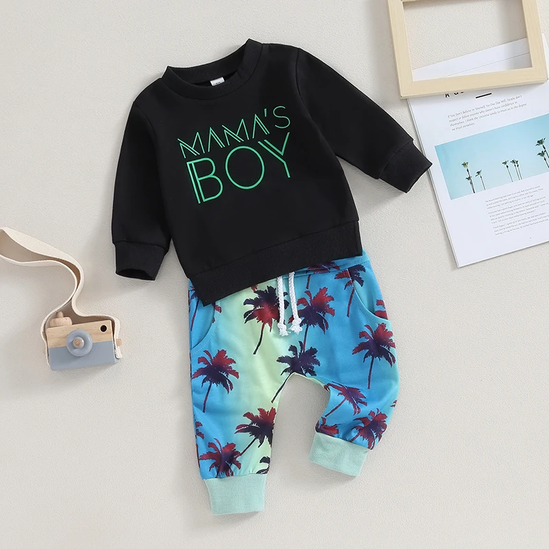 Toddler Boy Fall Pant Set 2pcs Mamas Boy Sweatshirt Long Sleeve Pullover Top Drawstring Waist Sweatpants
Toddler Boy Fall Pant Set 2pcs Mamas Boy Sweatshirt Long Sleeve Pullover Top Drawstring Waist Sweatpants