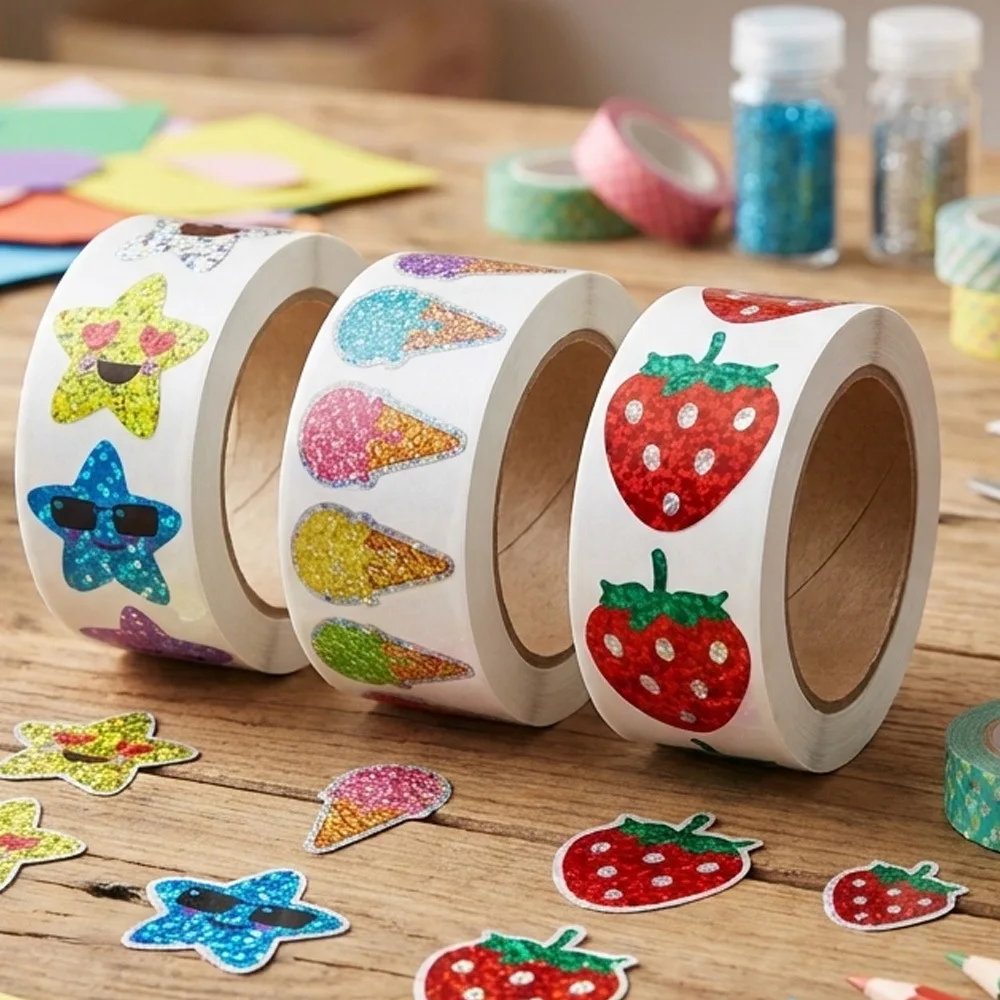500pcs/roll Laser Ice Cream Strawberry Series Sticker Cartoon Sticker Decoration Computer Luggage Water Cup Waterproof Sticker
500pcs/roll Laser Ice Cream Strawberry Series Sticker Cartoon Sticker Decoration Computer Luggage Water Cup Waterproof Sticker