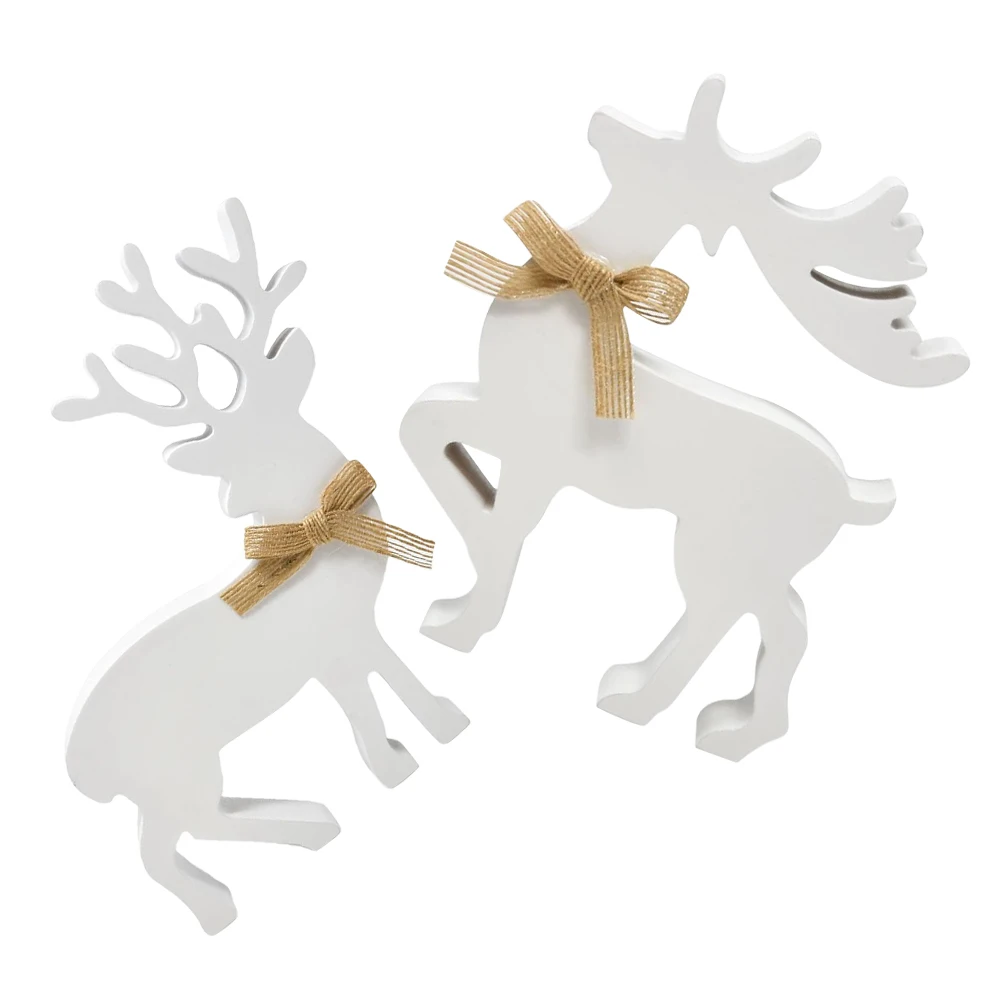 2 White Wood Reindeer Decor Rustic Holiday Ornaments Shelf Mantel Window Christmas Supplies Home Festive Atmosphere Gardening
2 White Wood Reindeer Decor Rustic Holiday Ornaments Shelf Mantel Window Christmas Supplies Home Festive Atmosphere Gardening