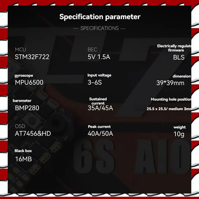 Контроллер полета T35C F7 35A AIO STM32F722 Встроенный гироскоп-барометр 3-6S 25,5X25,5 мм Forrc FPV Racing Drone
Контроллер полета T35C F7 35A AIO STM32F722 Встроенный гироскоп-барометр 3-6S 25,5X25,5 мм Forrc FPV Racing Drone