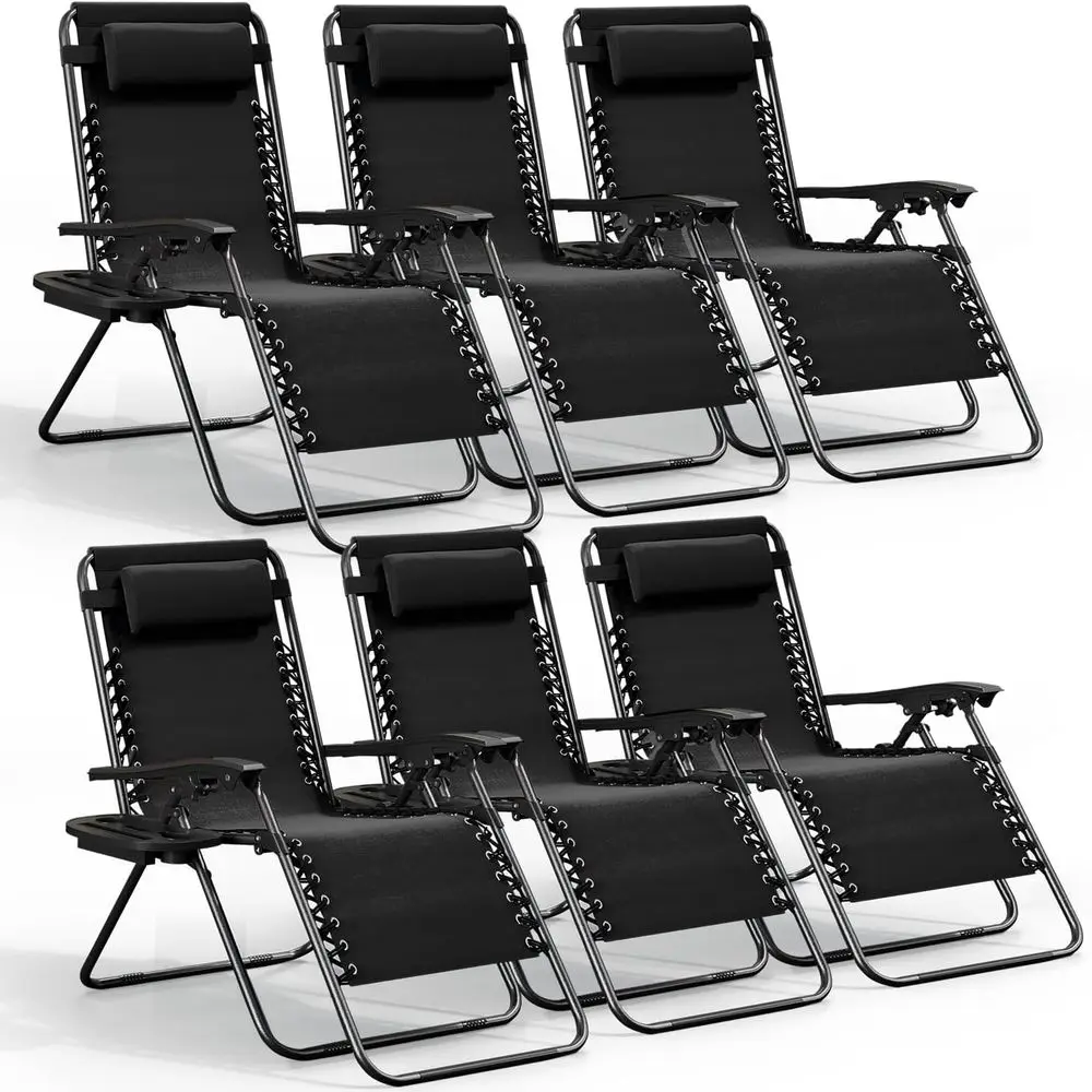 6-Piece Zero Gravity Outdoor Lounge Set with Pillows, Cup Holders, and Adjustable Reclining Chairs for Patio, Lawn, Beach, and Y
6-Piece Zero Gravity Outdoor Lounge Set with Pillows, Cup Holders, and Adjustable Reclining Chairs for Patio, Lawn, Beach, and Y