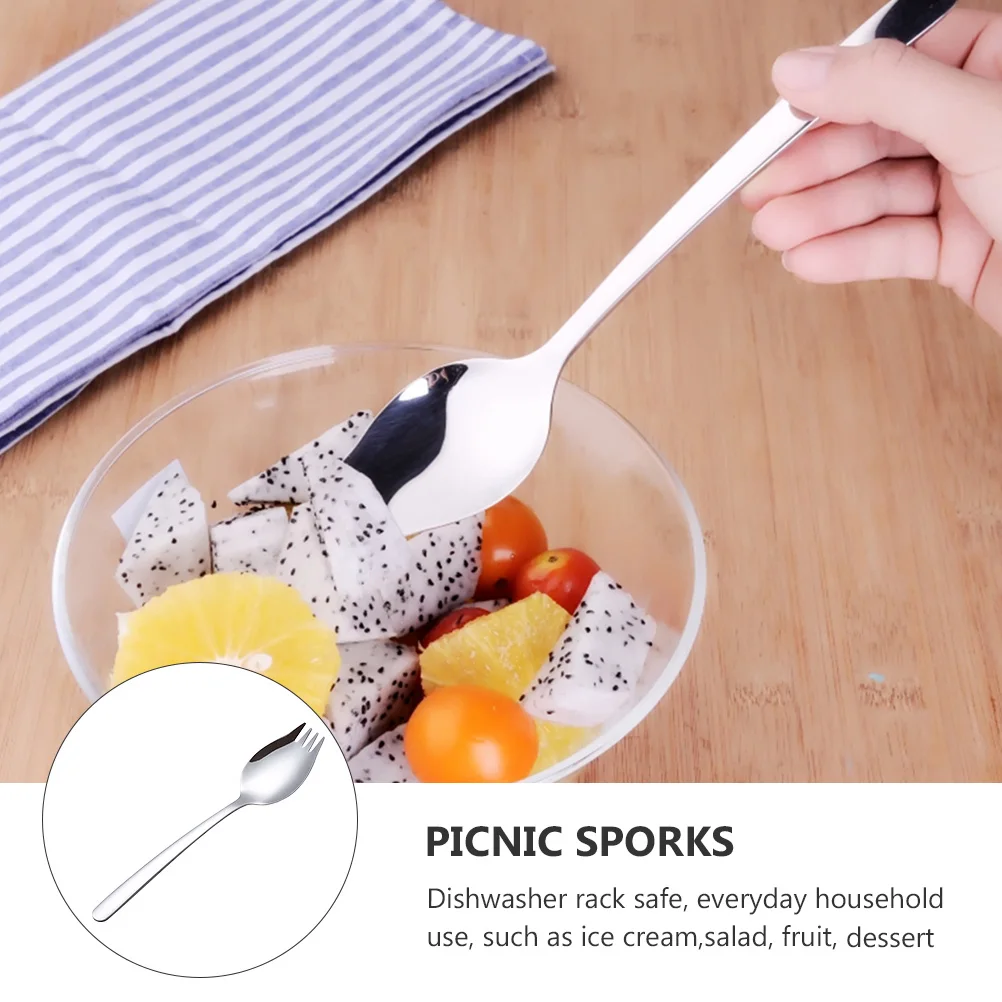 6 Pcs Stainless Steel Fork Spoon Dessert Sporks Forks Coffee Shop Noodle Dual-purpose Travel
6 Pcs Stainless Steel Fork Spoon Dessert Sporks Forks Coffee Shop Noodle Dual-purpose Travel