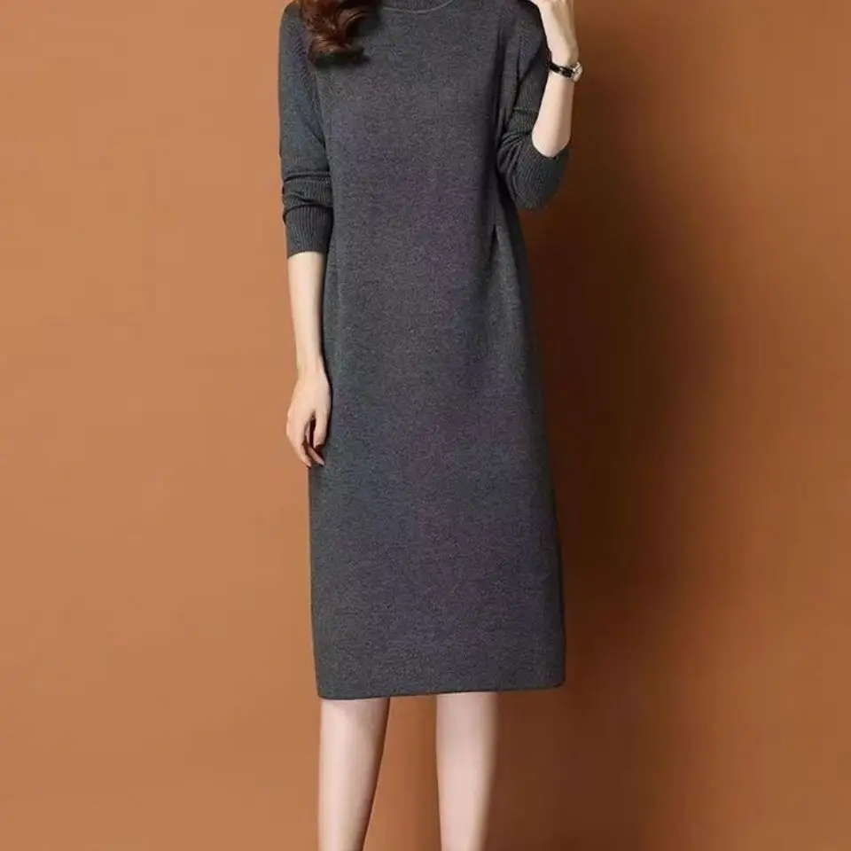 Slim Solid Knitting Dresses For Women 2024 Autumn New Fashion Pullover Straight Knitted Office Lady Dress Female Vestidos B82
Slim Solid Knitting Dresses For Women 2024 Autumn New Fashion Pullover Straight Knitted Office Lady Dress Female Vestidos B82