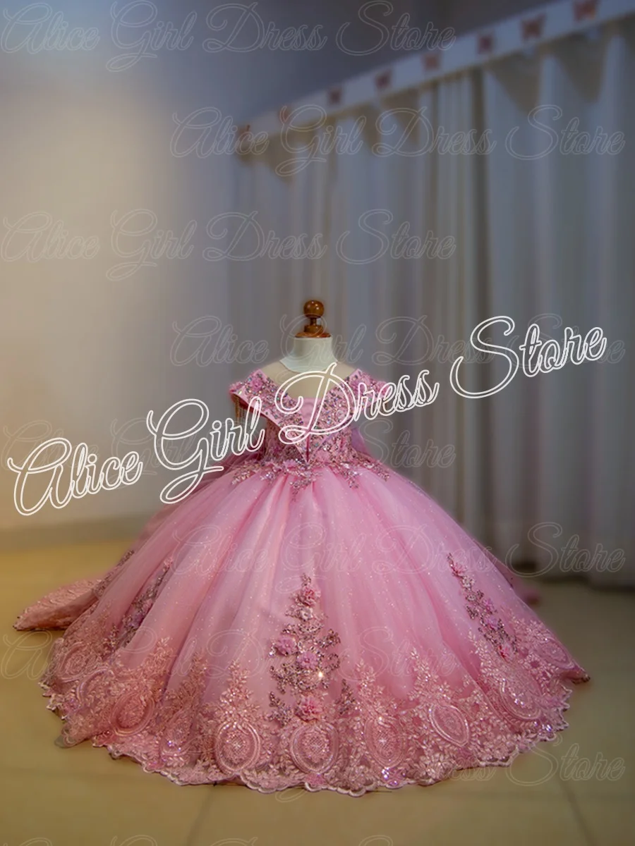 Customized Luxury Pink Flower Girl Dresses for Wedding with Bow Floral Lace Appliques Girl Birthday Party Ball First Communion
Customized Luxury Pink Flower Girl Dresses for Wedding with Bow Floral Lace Appliques Girl Birthday Party Ball First Communion