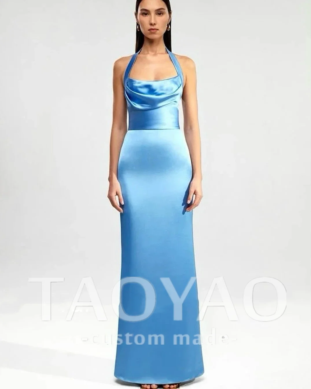 Customized Formal Satin Blue Halter Neck Backless Evening Dresses High Quality Halter Straight Floor Length Celebrity Gowns
Customized Formal Satin Blue Halter Neck Backless Evening Dresses High Quality Halter Straight Floor Length Celebrity Gowns