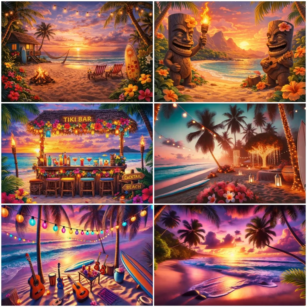 Tropical Seaside Beach Background Summer Hawaii Vacation Party Decor Banner Coconut Tree Surfboard Photography Backdrop props
Tropical Seaside Beach Background Summer Hawaii Vacation Party Decor Banner Coconut Tree Surfboard Photography Backdrop props