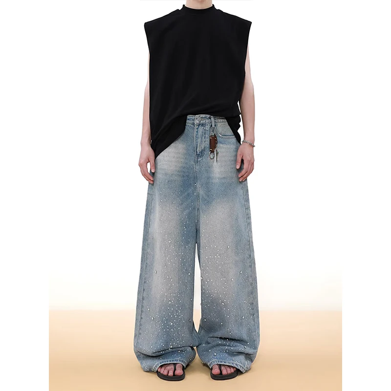 KEQI Men's Blue Baggy Jeans Y2k Gyaru Vintage Hiphop Grunge Punk Denim Trousers Oversize Straight Wide Leg Denim Pants Summer
KEQI Men's Blue Baggy Jeans Y2k Gyaru Vintage Hiphop Grunge Punk Denim Trousers Oversize Straight Wide Leg Denim Pants Summer