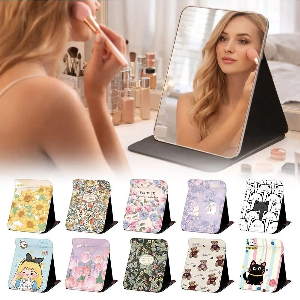 Portable Folding Desktop Makeup Mirror Standing Floral Vanity Mirror Flip-top Compact Mirror for Student Dormitory
Portable Folding Desktop Makeup Mirror Standing Floral Vanity Mirror Flip-top Compact Mirror for Student Dormitory