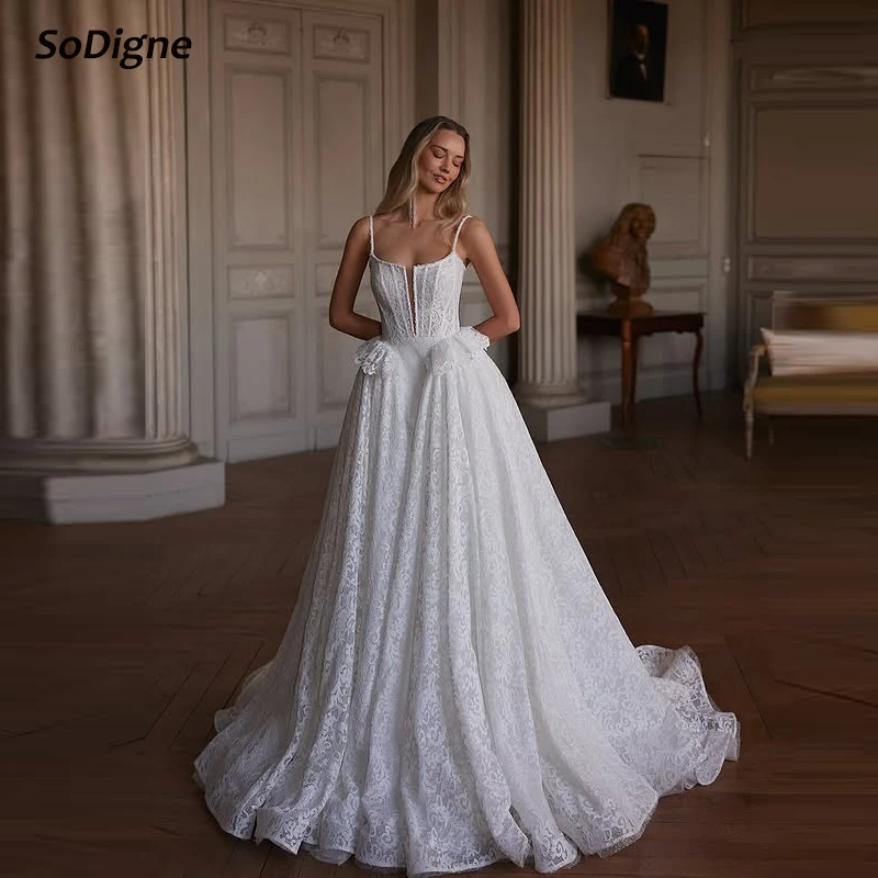 SoDigne A-line Lace Wedding Dress Spaghetti Strap Long Bride Dresses 2025 Women Bridal Gowns vestidos de novia Customized
SoDigne A-line Lace Wedding Dress Spaghetti Strap Long Bride Dresses 2025 Women Bridal Gowns vestidos de novia Customized