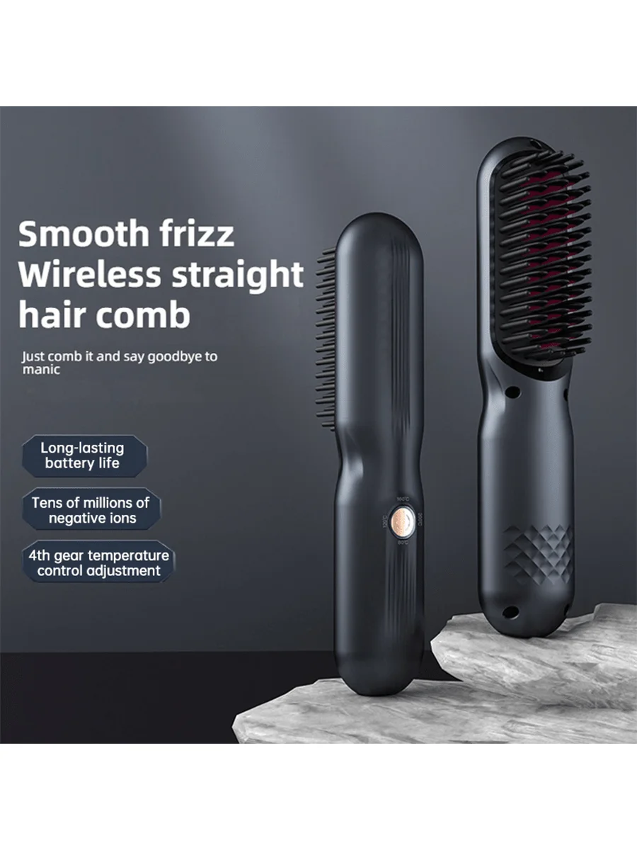 Ionic Hair Straightener Brush With Negative Ions, 30-Second Quick Heat, USB Rechargeable, Cordless, Suitable For Dry Hair
Ionic Hair Straightener Brush With Negative Ions, 30-Second Quick Heat, USB Rechargeable, Cordless, Suitable For Dry Hair